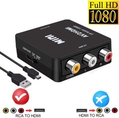 RCA to HDMI Converter Composite AV CVBS Video Adapter 720p 1080p Wii NES SNES A+