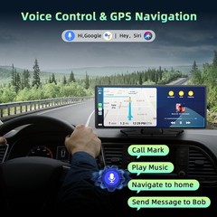 10.26″ Car Stereo Radio Portable Wireless Apple CarPlay Android Auto TouchScreen