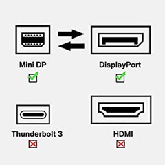 SatelliteSale Mini DisplayPort to Display Port DP Cable 4K/30Hz 8.64Gbps White
