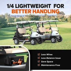 Refurbished LiTime 36V 60Ah Golf Cart LiFePO4 Lithium Battery 2304Wh 120A BMS