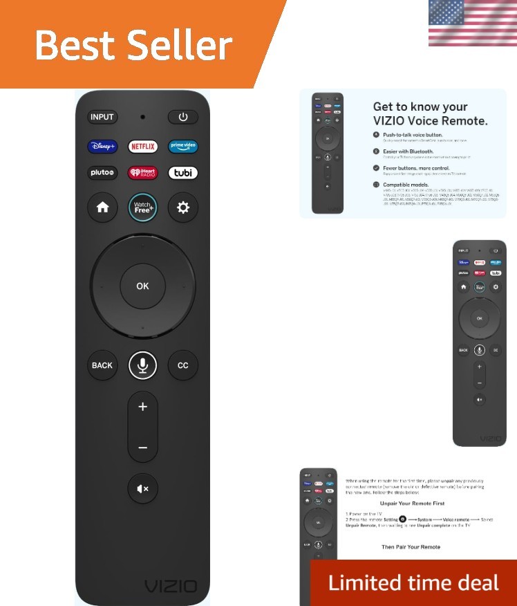 Lightweight Bluetooth Remote Control for Smart TVs – Voice Enabled Access
