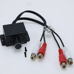 Universal Car Bass Amplifier Remote Level Control Knob Stereo RCA Input & Output