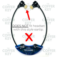 NEW! Battery & Ear Tips Combo Set for TV Ears 5.0 DIGITAL 5.0 ANALOG Headset