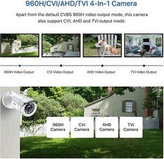 ZOS 1080P 4-IN-1 Bullet Outdoor CCTV Security Camera System 80ft Night Vision
