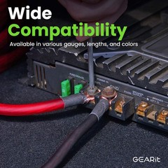 GEARit 0 Gauge 25′ 50′ CCA Amplifier Power / Amp Ground Wire, Black/Blue/Red.