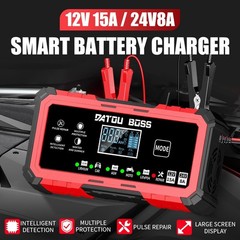 2* 12V 15A and 24V 8A Fast Battery Charger for 12V/24V LiFePO4 Lithium Batterie