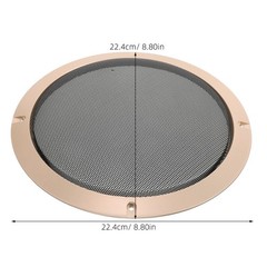 2Pcs Metal ABS Speaker Grill Covers for Car Audio with Golden Round Mesh