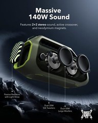 Soundcore Rave+ Portable Bluetooth Party Speaker Bass Sound Light | Refurbished