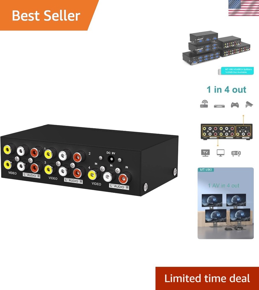 RCA Audio/Video Splitter 1 In 4 Out – Simplifies Your Home Entertainment Setup