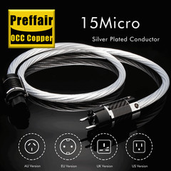 Preffair High Fidelity OCC Copper Conductor Silver Plating Power Cable DIY Plug