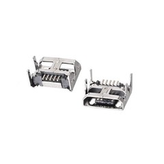 uxcell 10PCS Micro USB Female Socket Connector Jack Port, 5-Pin DIP Silver