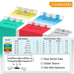 50-1000Pcs Waterproof Seal Solder Stick Heat Shrink Solder Wire Butt Connectors