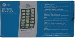 AT&T Telephone Push Button Corded Desk Wall Mount Home Trimline Phone White