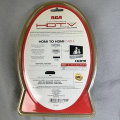 RCA HDMI to HDMI Cable 10 ft HDI10H 24K Gold Plated Braided HDTV Performance