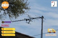 Long Range Yagi HDTV Antenna Outdoor 250 Mile UHF VHF FM Signal Booster