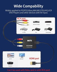 High-Quality RCA to HDMI Converter for Stunning 1080P Visuals – With Cables New