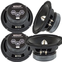 4x MID65P 6.5″ Midrange Bullet Car Speaker 4 Ohm 500W Peak 150W Continuous RMS