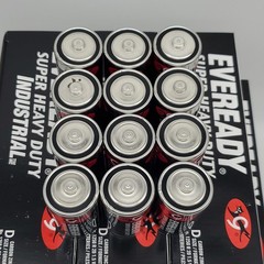 Eveready D Batteries Super Heavy Duty Carbon Zinc 1.5V 1250 R20 Case of 96