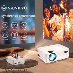 Portable 1080P HD Projector 250″ 8500LMS WiFi Video Home Theater + 100″ Screen