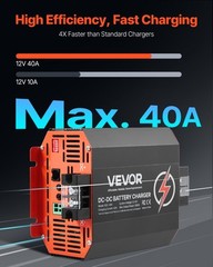 VEVOR 12V 40A DC to DC Charger Battery Charger 500W for Lead-Acid and Lithium