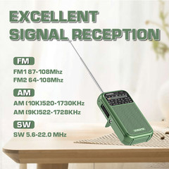 XHDATA D220 Portable AM/FM/SW Radio Compact Great Reception for Travel & Home US