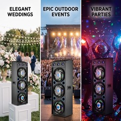 Bluetooth Triple 12” Woofer & 1” Tweeter Recording High-Performance PA Speaker