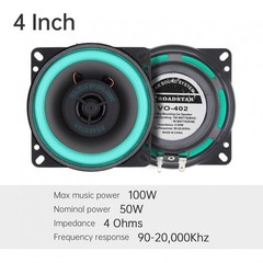 1 piece 4″ 2-Way Coaxial Car Speaker – 50W RMS / 120W Max, 4-Ohm, 90Hz-20KHz