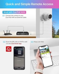 ZOSI C298 Pro 4K 8MP Dual-Lens(2x4MP) Wired WiFi PT Outdoor Security Camera