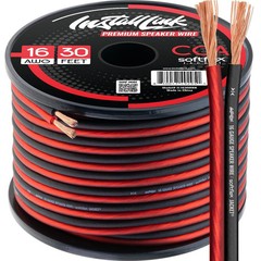 Install Link 16 AWG Gauge Speaker Wire Cable (30 Feet) Stereo, Car or Home Theat