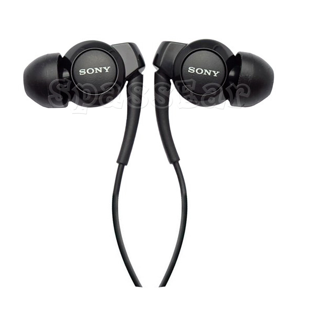 Genuine Sony MH-EX300AP Stereo In-Ear Headphones w/ Remote & Microphone – Black