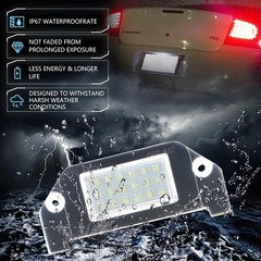 LED License Plate Light for 2005-2014 Vehicles, 18-SMD LED Rear Tag Lamps, 6000K