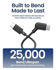 USB-C Cable for AR Smart Glasses, 20Gbps Data & 60W Fast Charging, 6.6FT L-Shape