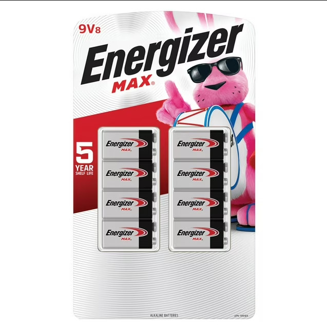 Energizer Max 9V Batteries- 8 pack