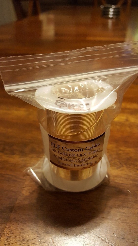 300ft ELF Custom Cables 24k Gold plated 99.9999 % pure OCC copper wire 20awg.