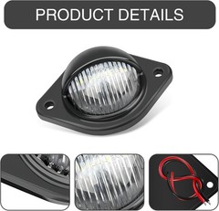 2 PCS Car LED License Plate Light, ABS Waterproof and Shockproof 6500K High-brig