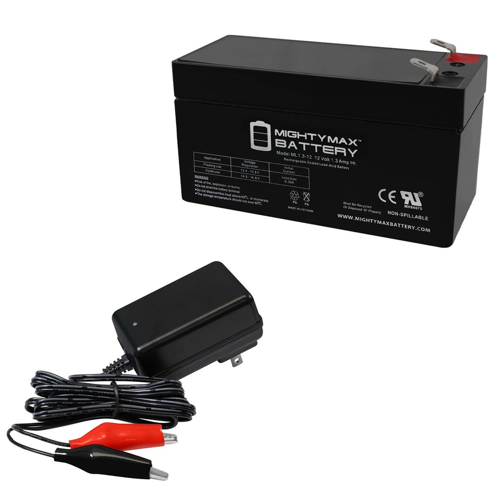 Mighty Max 12V 1.3Ah Battery Replaces Mercedes-Benz N000000004039 + 12V Charger