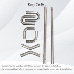 409 Steel Heavy Duty 2.25 Inch DIY Custom Mandrel Exhaust Pipe Tube Pipe, 48