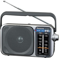 New Panasonic RF-2400D AM/FM Portable Radio Battery or AC Emergency Radio Silver