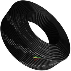 Phone Cable 300ft Rounded Black Roll 100m Long 4×1/0.4 26 Awg Gauge Solid Wire