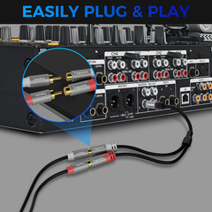 RCA Y-Adapter Splitter Cable 2Pack,1 RCA Male to 2 RCA Female Stereo Audio Video