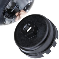 Oil Filter Wrench, 64.5 mm 14 Flute Removal Tool, Compatible Black