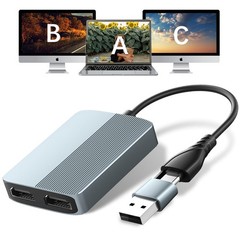 USB C/USB 3.0 to Dual HDMI Adapter, HDMI Splitter Extended Display Adapter fo…