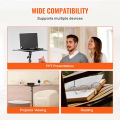 Projector Stand, Adjustable Height 26.97 to 63 In., Portable Tripod with Tray an