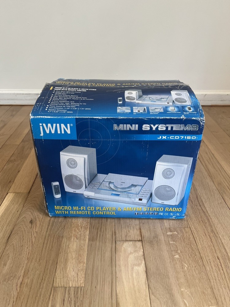 2000’s jWin JX-CD7150 Micro HI-FI CD Player AM FM Stereo System – New Open Box