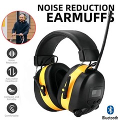 FM Radio Headphones with Digital Display, 30Db FM Hearing Protection Safety