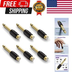 RCA To 1/4″ Audio Adapter 6.35Mm Mono Plug Male To RCA Female Connectors 6 Pack