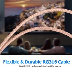 F-Type RG6 Splitter Coax Cable, 75Ohm 3 Way Combiner 1 Pack, Black