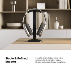 Universal Metal Headphone Stand Weighted Gaming Headset Holder Desk Organizer Bl