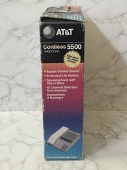 AT&T 5500 Cordless Speakerphone Box Instructions Cord Battery Untested