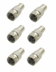 6 Pcs F Type Male to RCA Female Coax Coaxial Cable Adapter Connector Converter